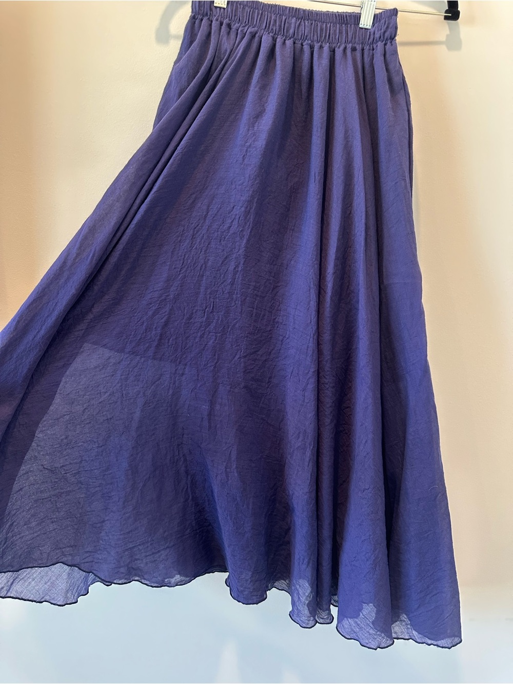 Women’s Navy Blue Flowy Maxi Skirt Layering Boho Casual Resortwear Vacation - Picture 2 of 7
